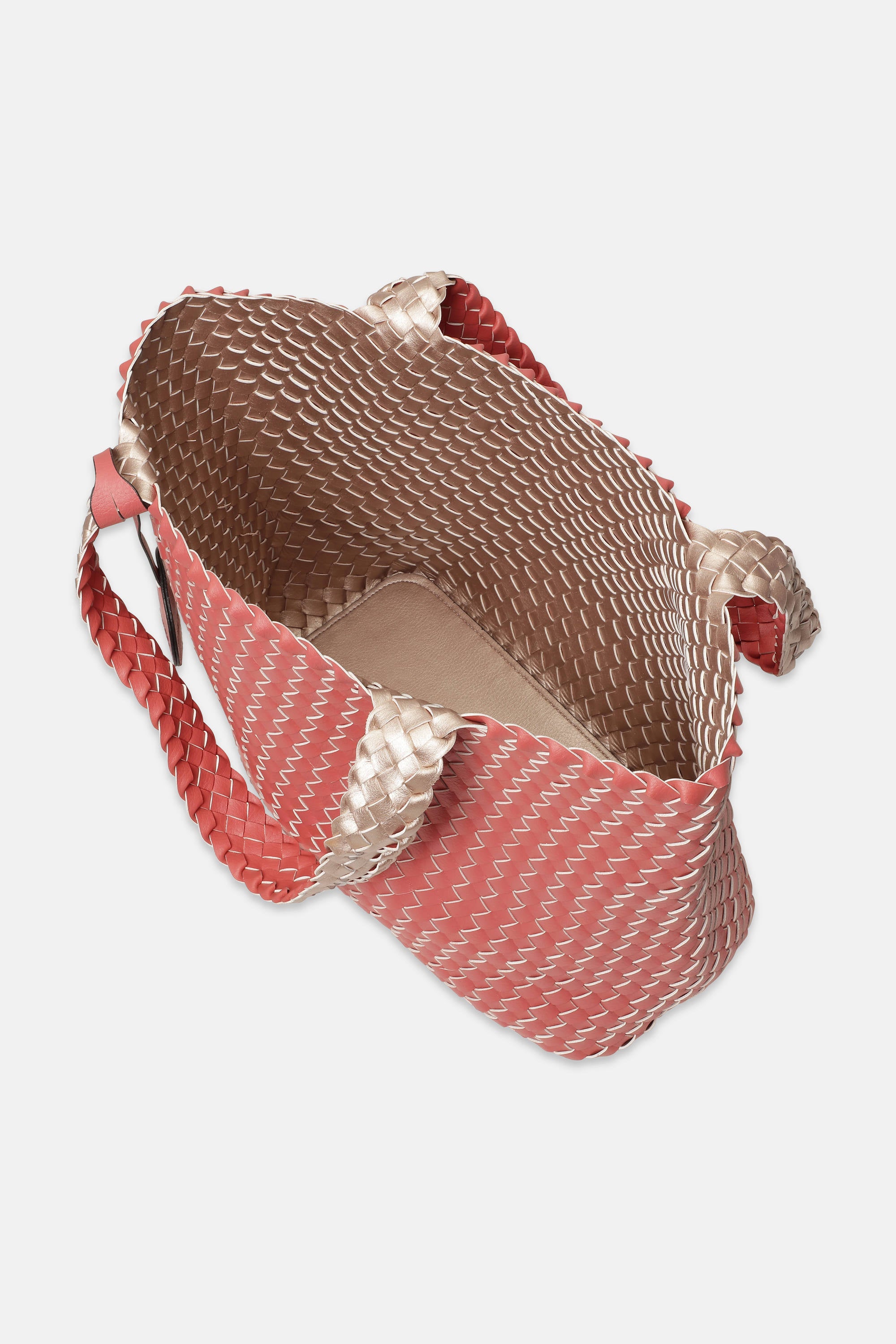 Tote Bag Flettet - Durbarry Metallic Rose